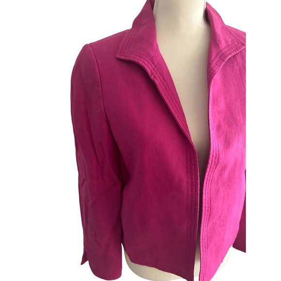 TALBOTS Pink Linen Blend Blazer Jacket Size 2 - Picture 4 of 6
